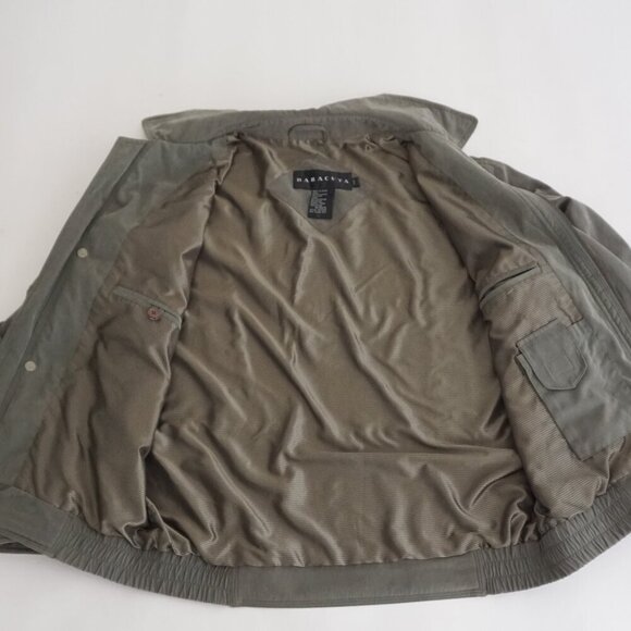 Vintage '90S Barracuda Olive Green Jackson Style Zip Up Farmer Jacket Medium - Picture 11 of 11